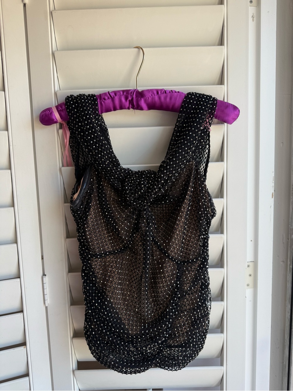 Self-Portrait Black Beaded Mesh Camisole